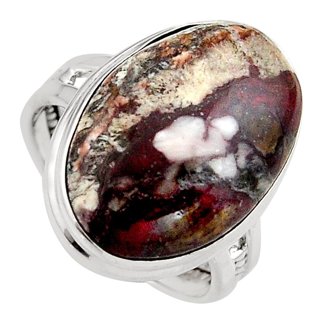 15.44cts natural wild horse magnesite 925 silver solitaire ring size 8.5 p95196