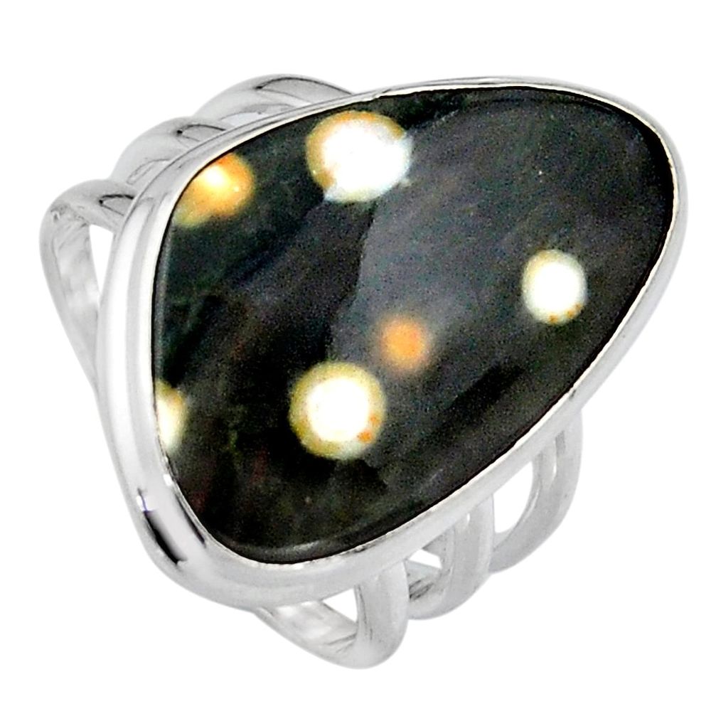 925 silver 15.47cts natural ocean sea jasper solitaire ring size 7.5 p95229