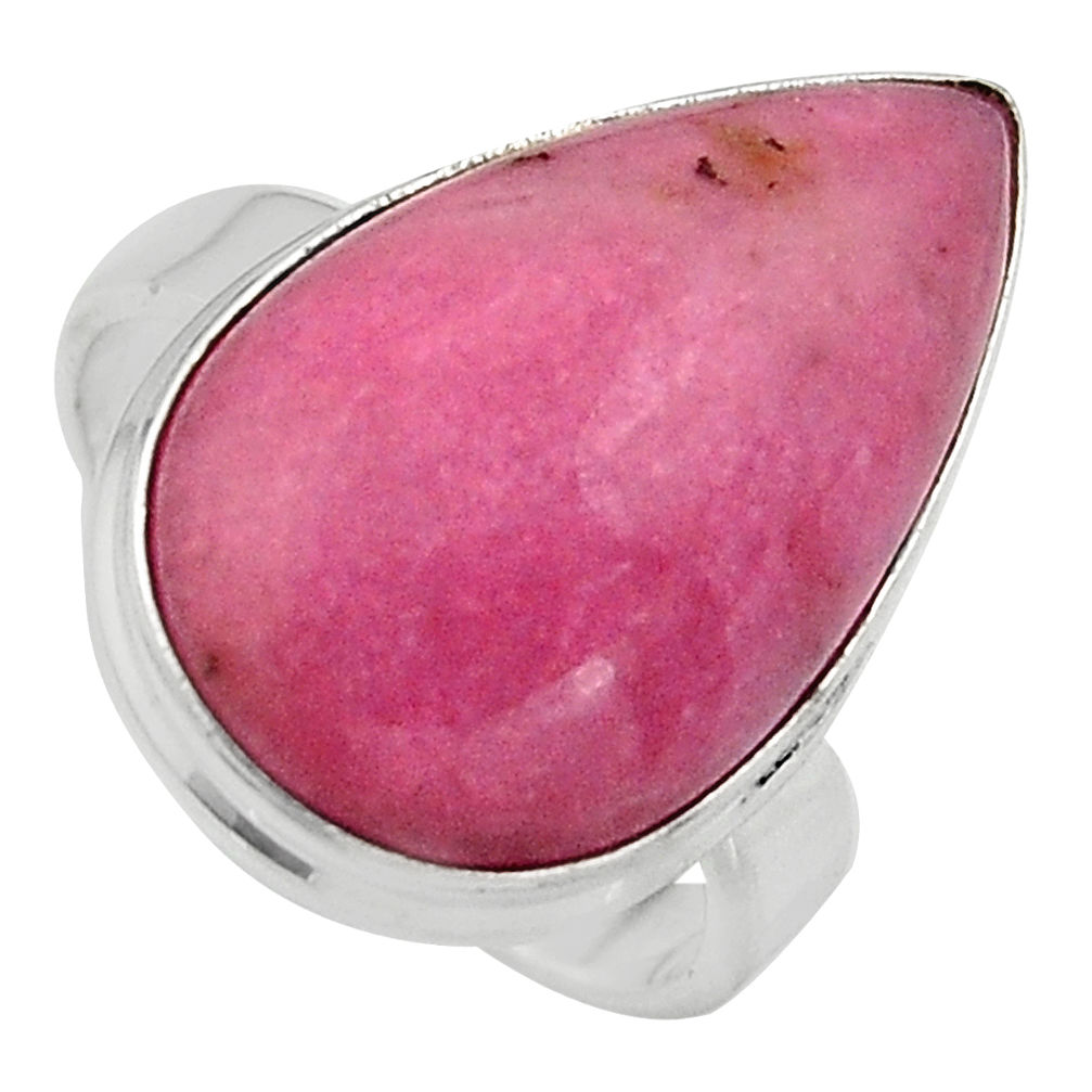 14.90cts natural pink petalite 925 silver solitaire ring jewelry size 8 p95289