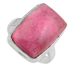 13.71cts natural pink petalite 925 silver solitaire ring jewelry size 7.5 p95295