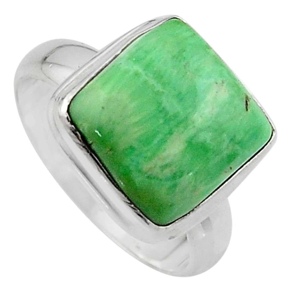 9.54cts natural green variscite 925 silver solitaire ring jewelry size 7 p95381
