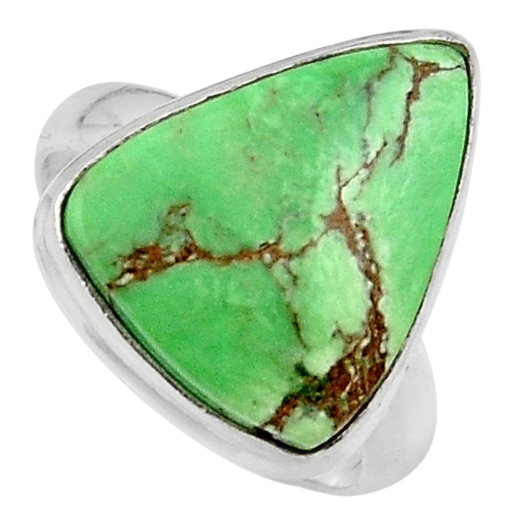 925 silver 11.66cts natural green variscite solitaire ring jewelry size 7 p95384