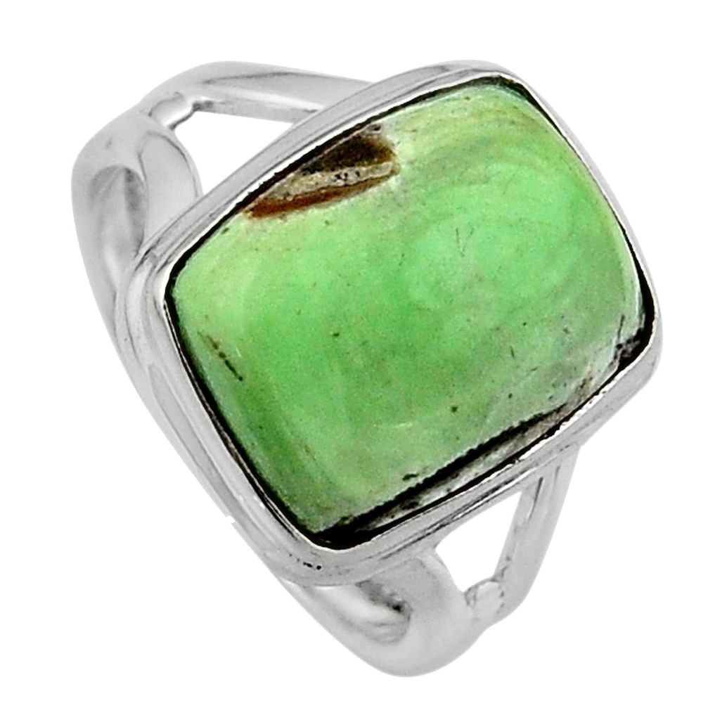 925 silver 6.56cts natural green variscite solitaire ring jewelry size 7 p95386