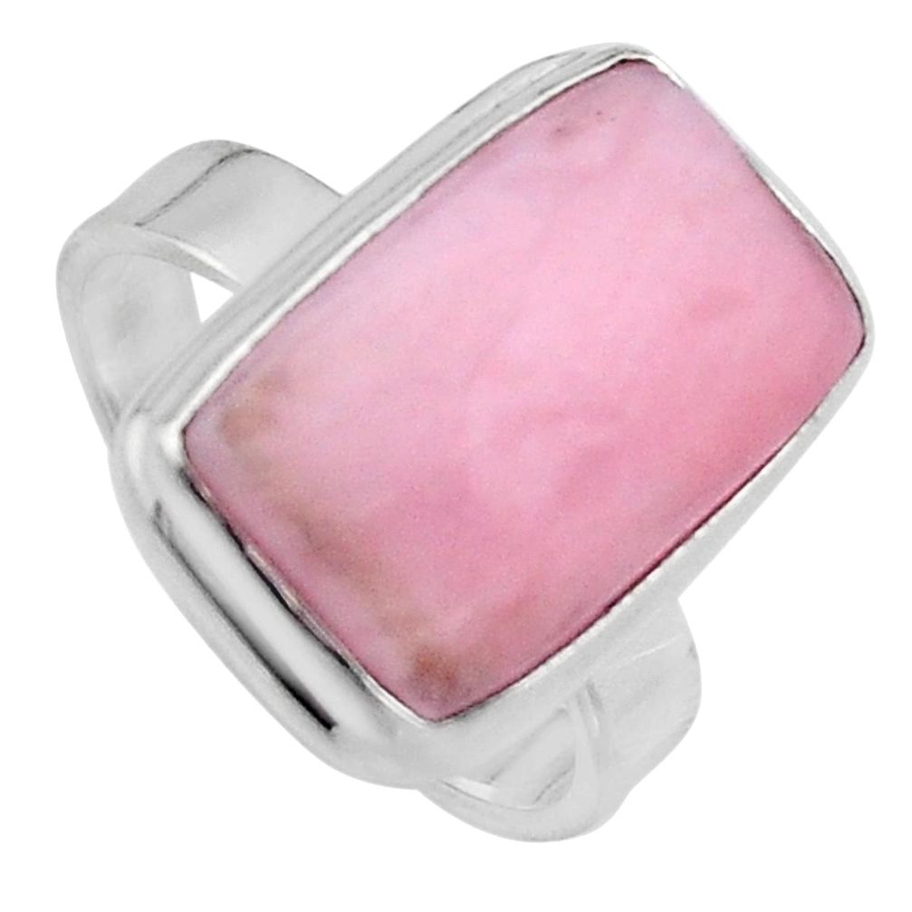 8.22cts natural pink opal 925 sterling silver solitaire ring size 7 p95410