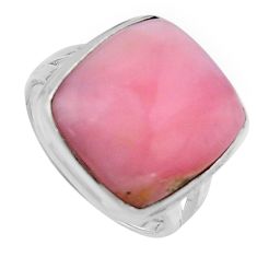 14.12cts natural pink opal 925 sterling silver solitaire ring size 8.5 p95415