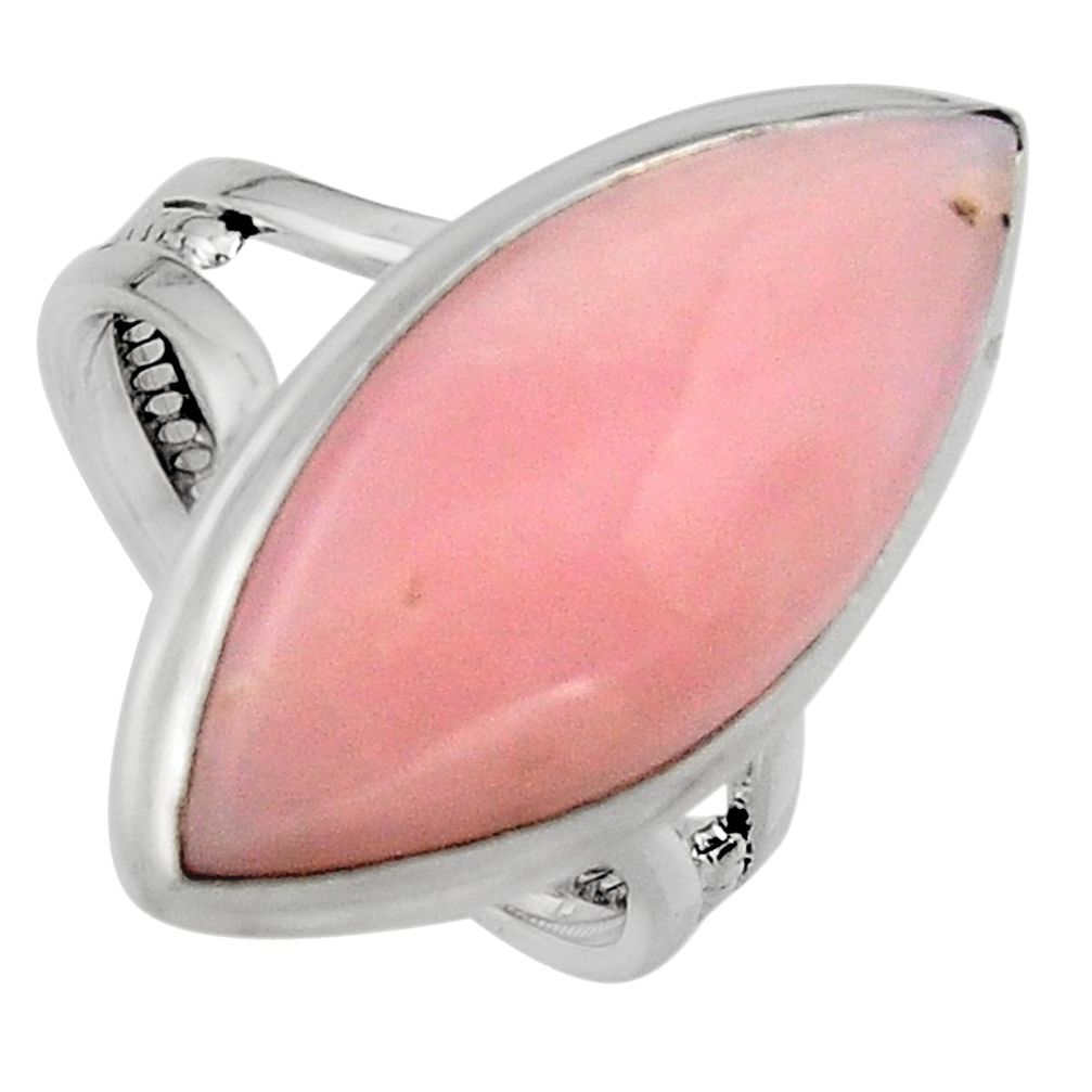 925 sterling silver 13.28cts natural pink opal solitaire ring size 8 p95416