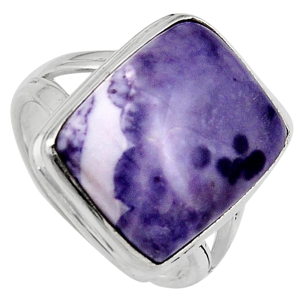 14.84cts natural purple tiffany stone 925 silver solitaire ring size 9 p95442