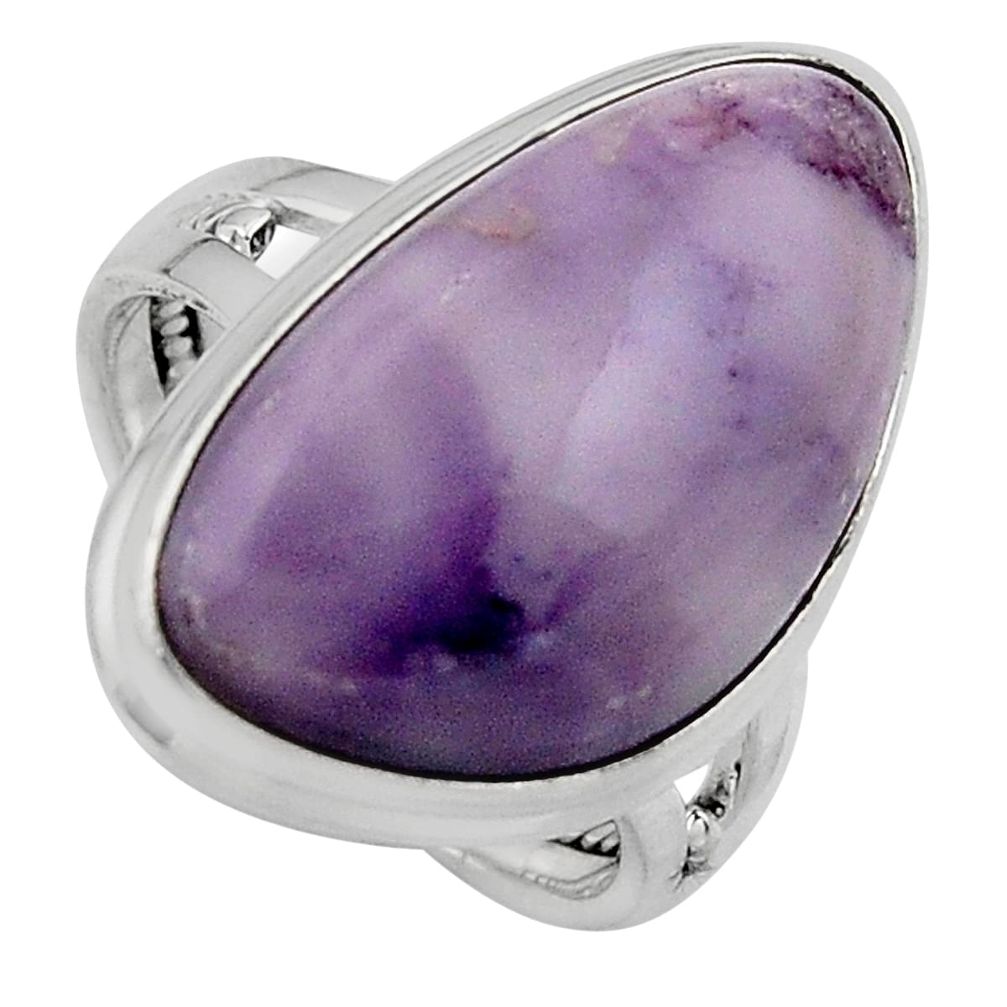 15.16cts natural purple tiffany stone 925 silver solitaire ring size 8 p95460