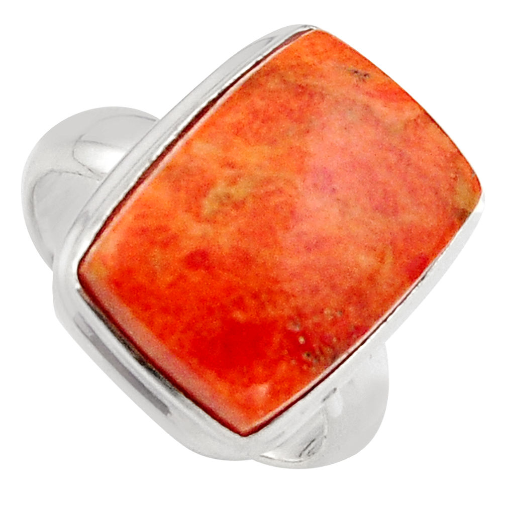 10.64cts red copper turquoise 925 silver solitaire ring jewelry size 7 p95549