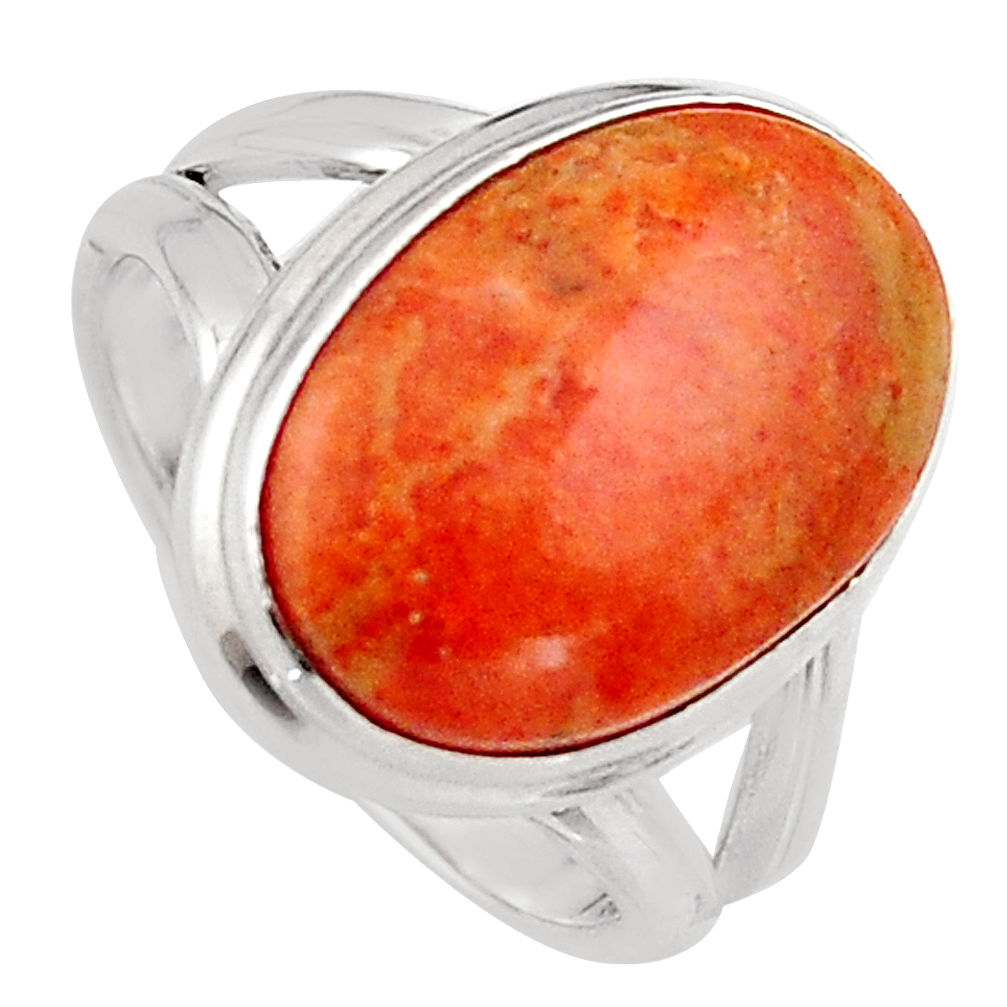 10.39cts red copper turquoise 925 silver solitaire ring jewelry size 7 p95552