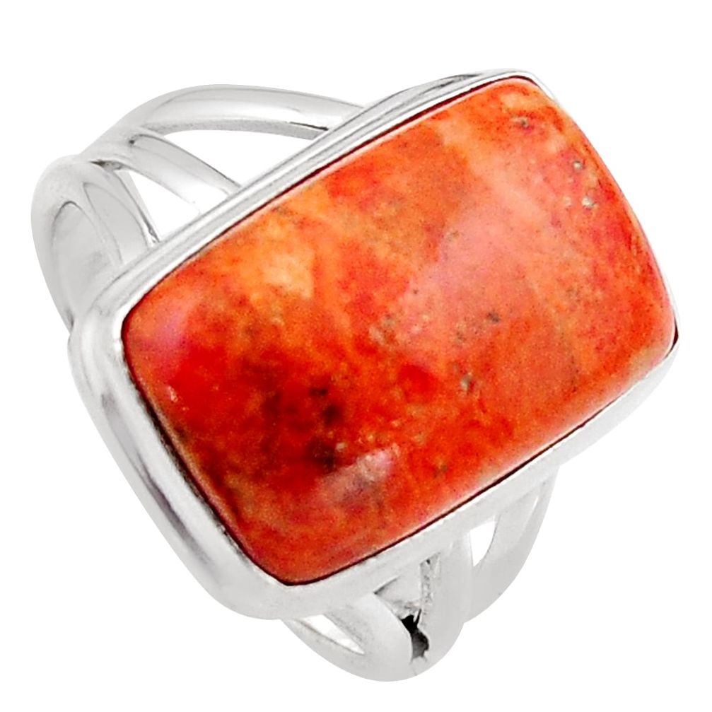 9.63cts red copper turquoise 925 silver solitaire ring jewelry size 7 p95553