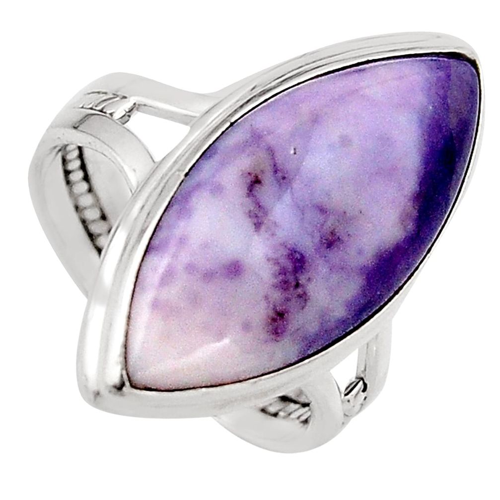 13.27cts natural purple tiffany stone 925 silver solitaire ring size 8.5 p95621