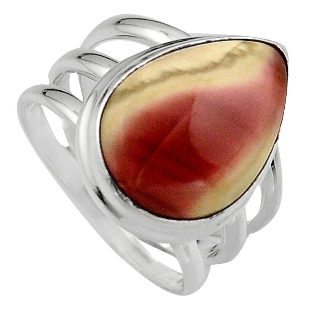 10.57cts natural brown imperial jasper 925 silver solitaire ring size 6.5 p95666