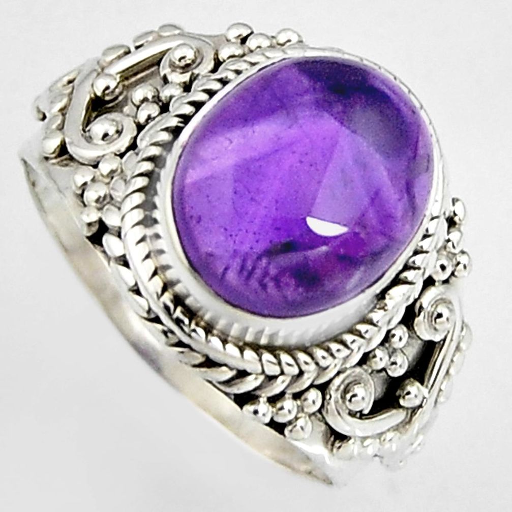 925 silver 5.08cts natural purple amethyst solitaire ring jewelry size 7 p95784