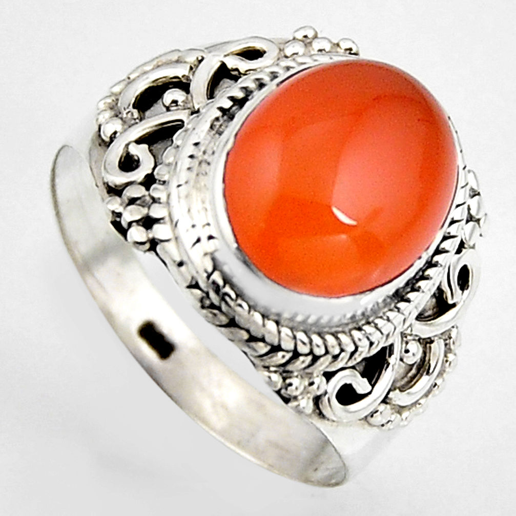 5.28cts natural honey onyx 925 sterling silver solitaire ring size 8 p95869