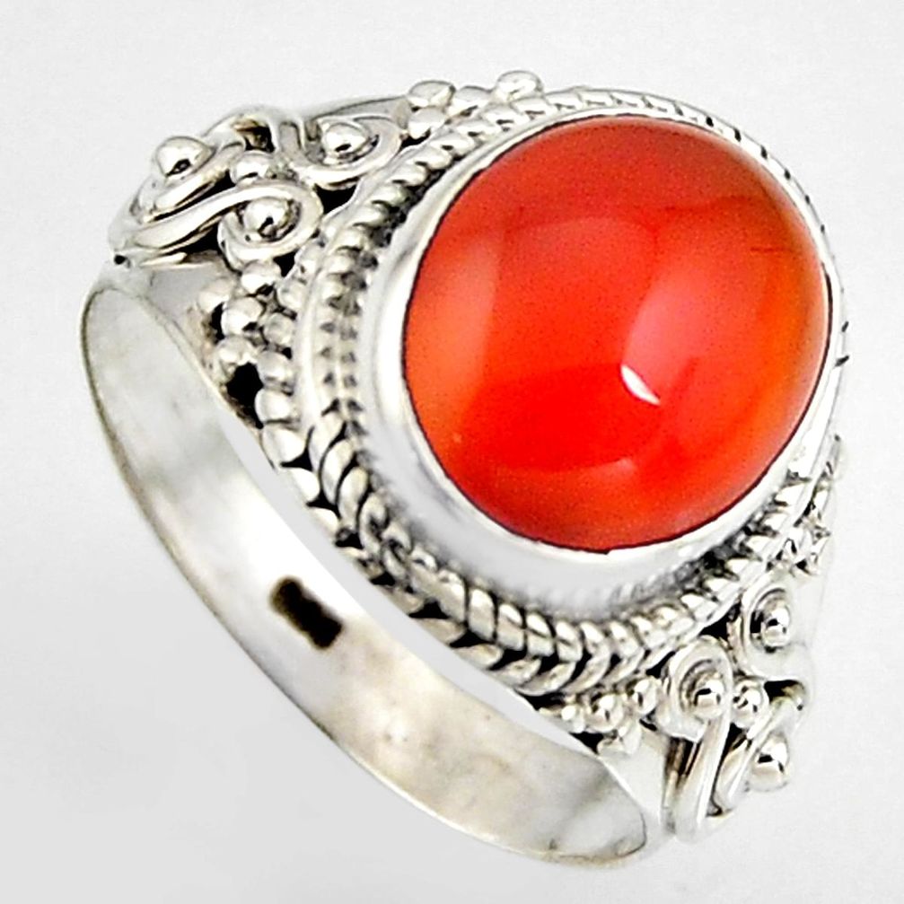 5.16cts natural honey onyx 925 sterling silver solitaire ring size 7 p95873