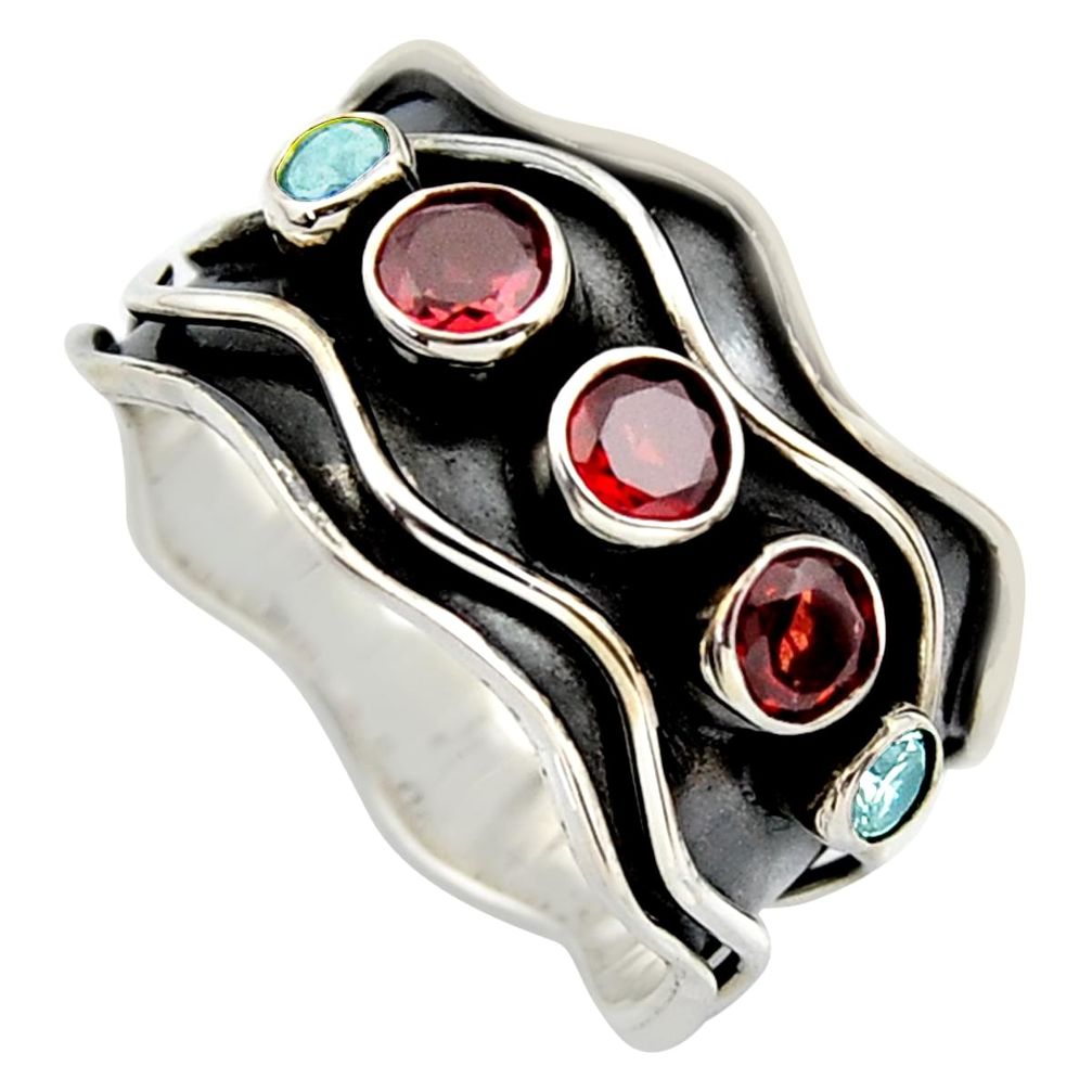 2.41cts natural red garnet topaz 925 sterling silver ring jewelry size 9 p96335