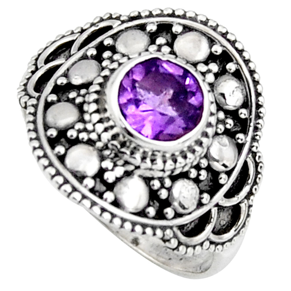 1.11cts solitaire natural purple amethyst 925 sterling silver ring size 9 p96690
