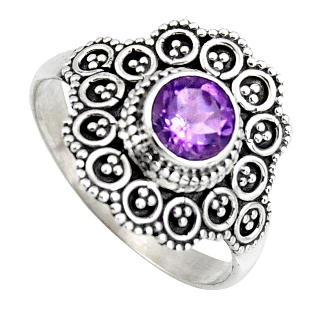 1.04cts solitaire natural purple amethyst 925 sterling silver ring size 9 p96702