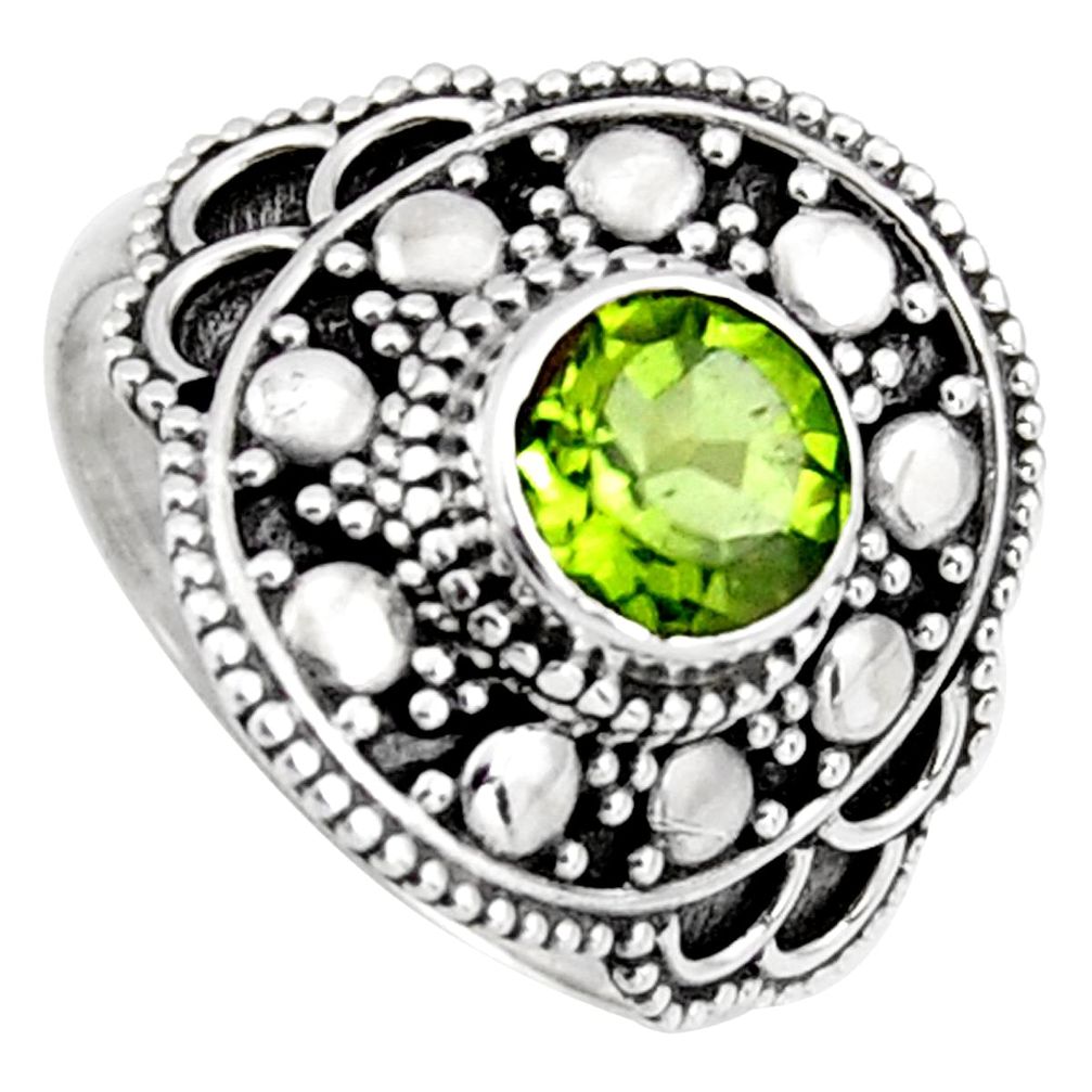 925 sterling silver 0.97cts solitaire natural green peridot ring size 10 p96744