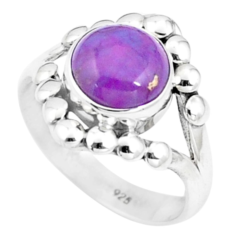 3.13cts purple copper turquoise 925 silver solitaire ring jewelry size 6 p9681