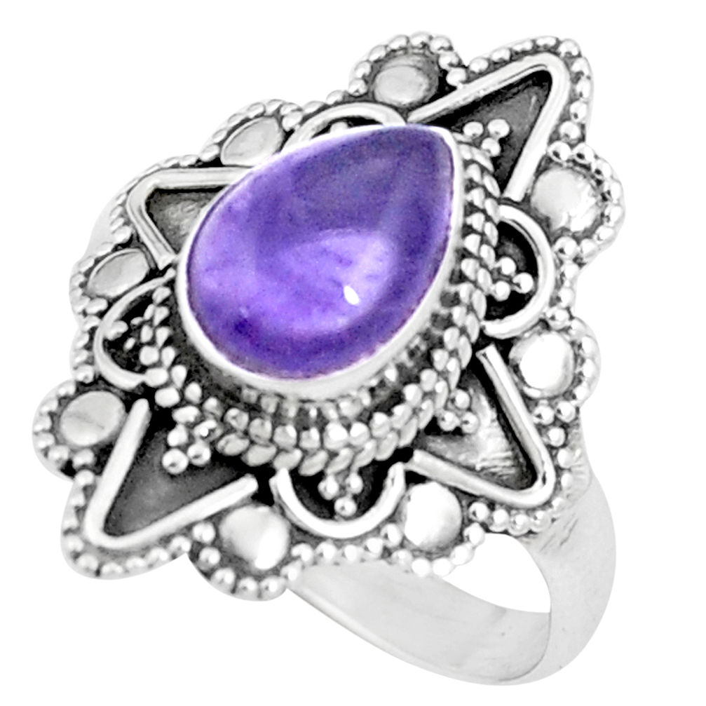 925 sterling silver 2.46cts natural purple amethyst solitaire ring size 9 p9844