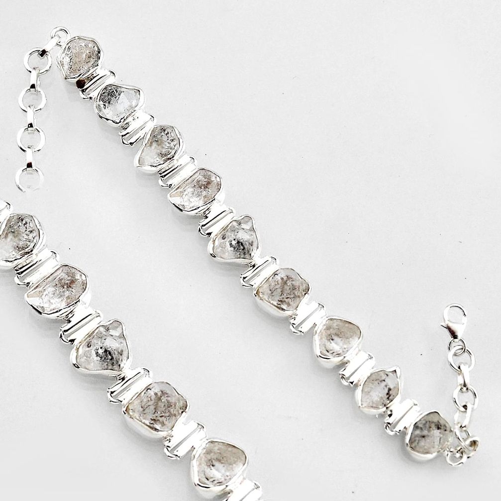 44.30cts natural white herkimer diamond 925 silver tennis bracelet jewelry r1396