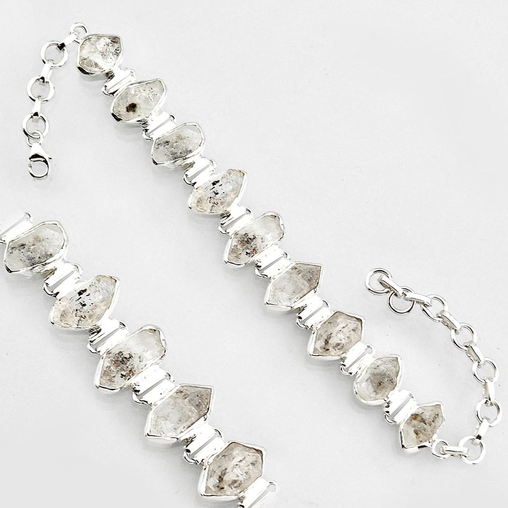 48.62cts natural white herkimer diamond 925 silver tennis bracelet jewelry r1398