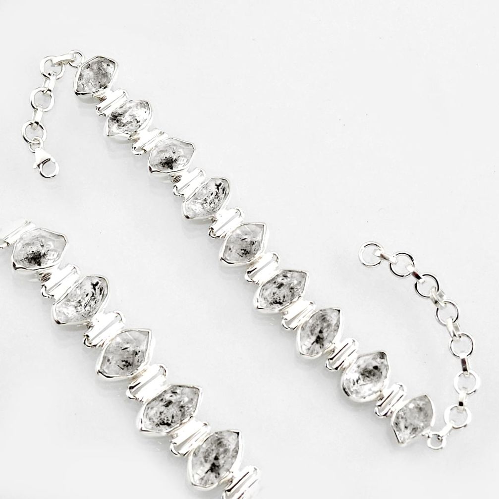 50.98cts natural white herkimer diamond 925 silver tennis bracelet r1399