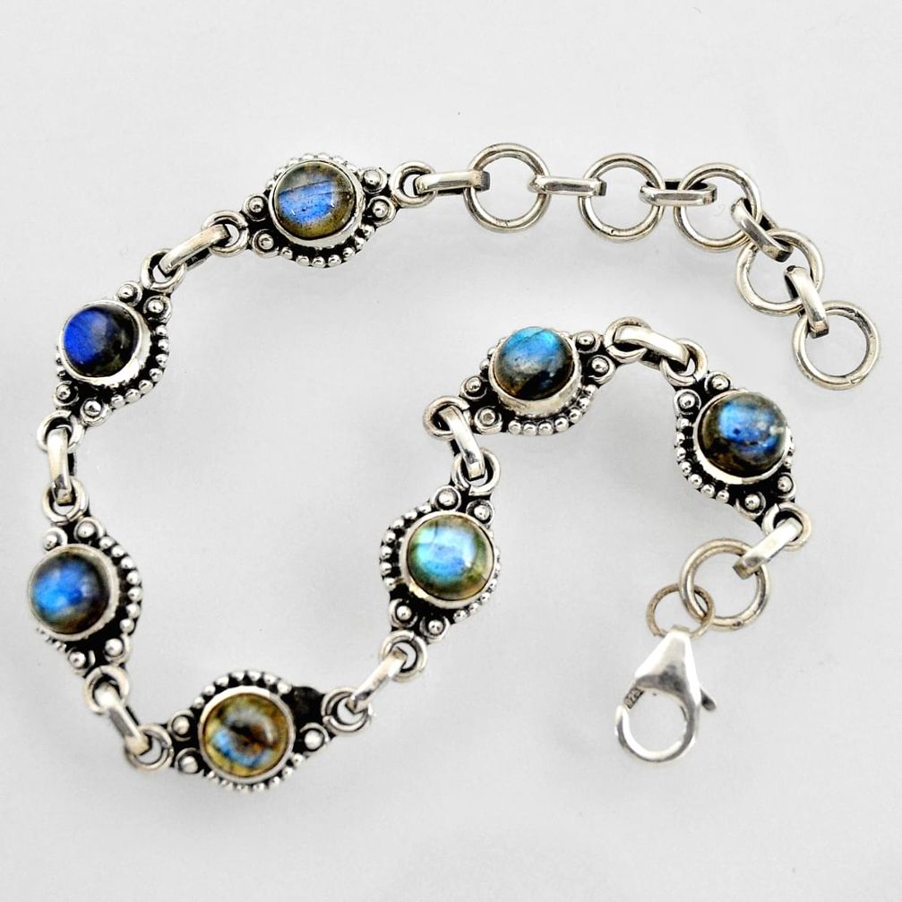 8.82cts natural blue labradorite 925 sterling silver tennis bracelet r4701