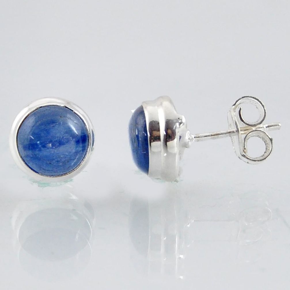 925 sterling silver 5.93cts natural blue kyanite stud earrings jewelry r1004