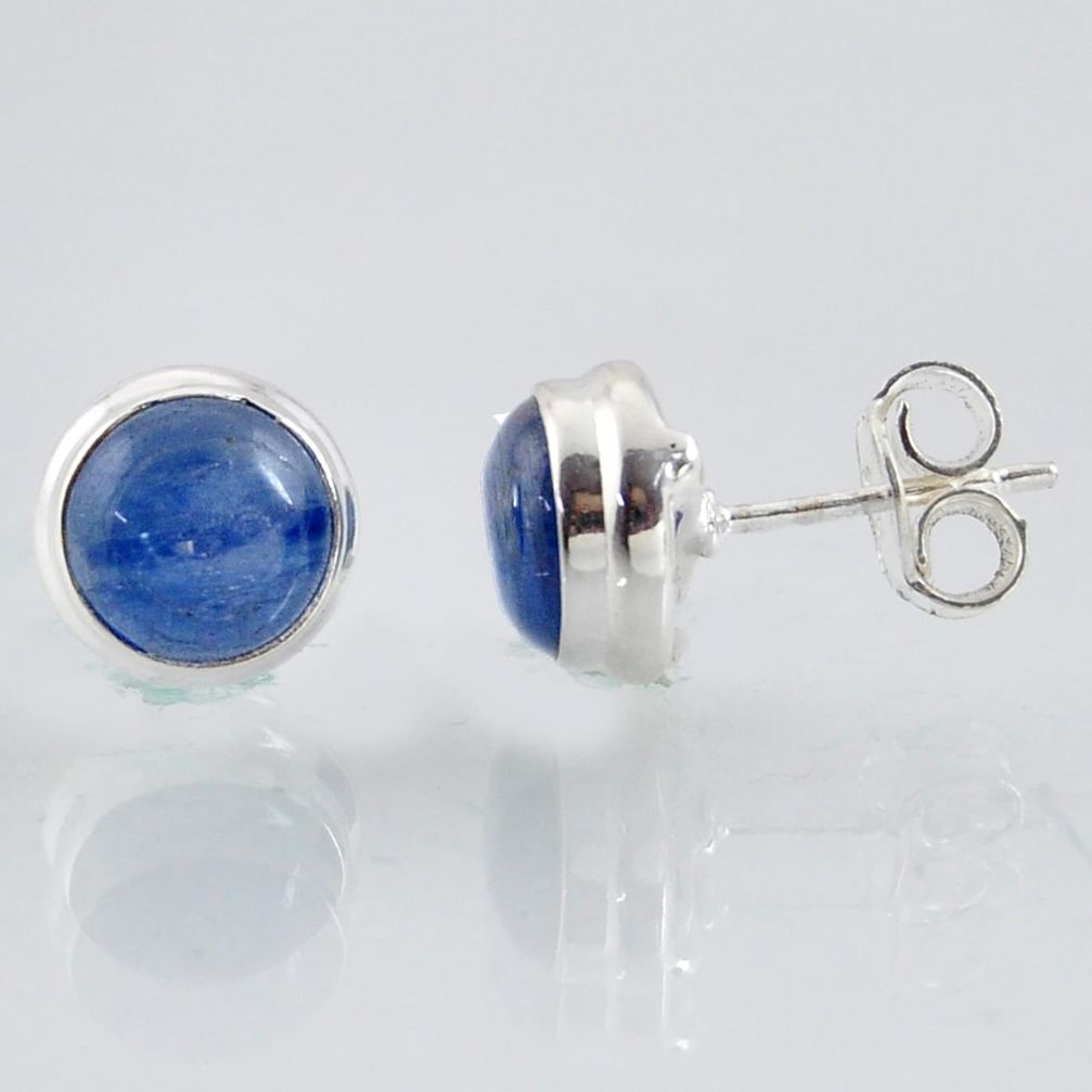925 sterling silver 6.61cts natural blue kyanite stud earrings jewelry r1008