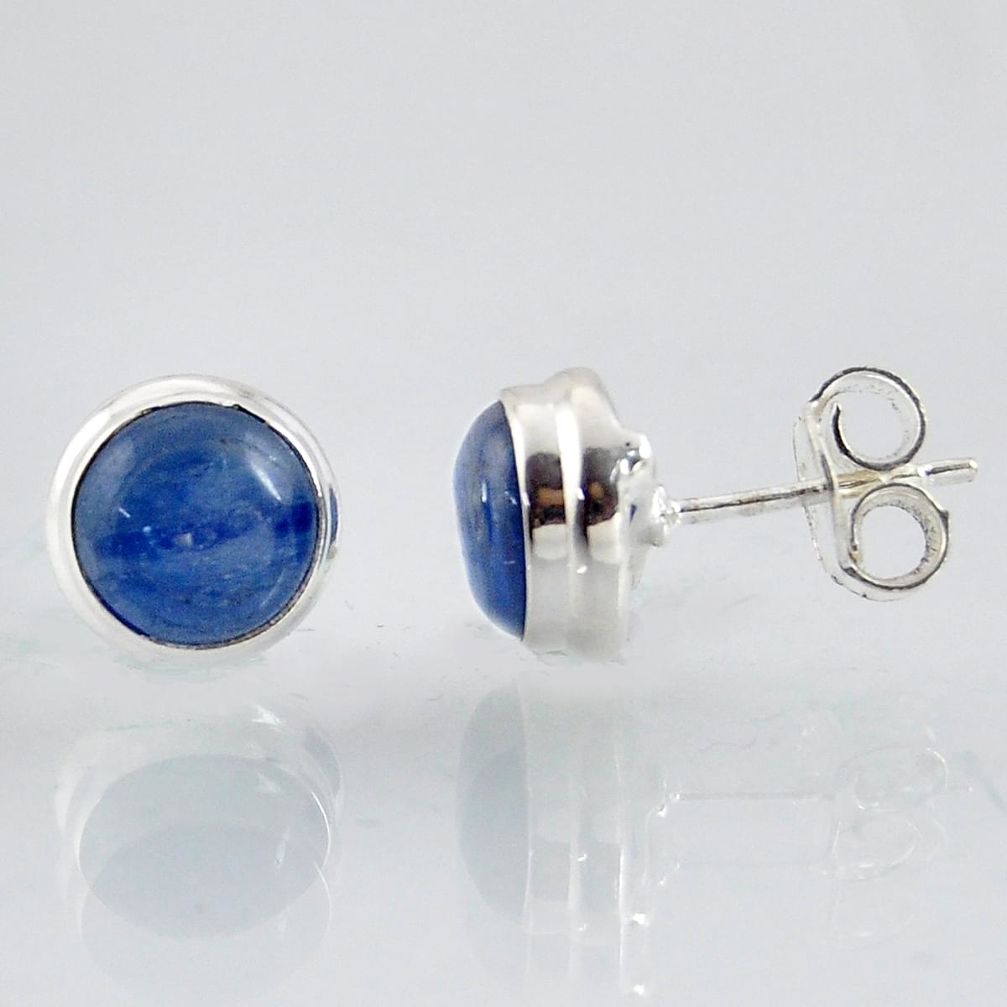 925 sterling silver 6.83cts natural blue kyanite stud earrings jewelry r1012
