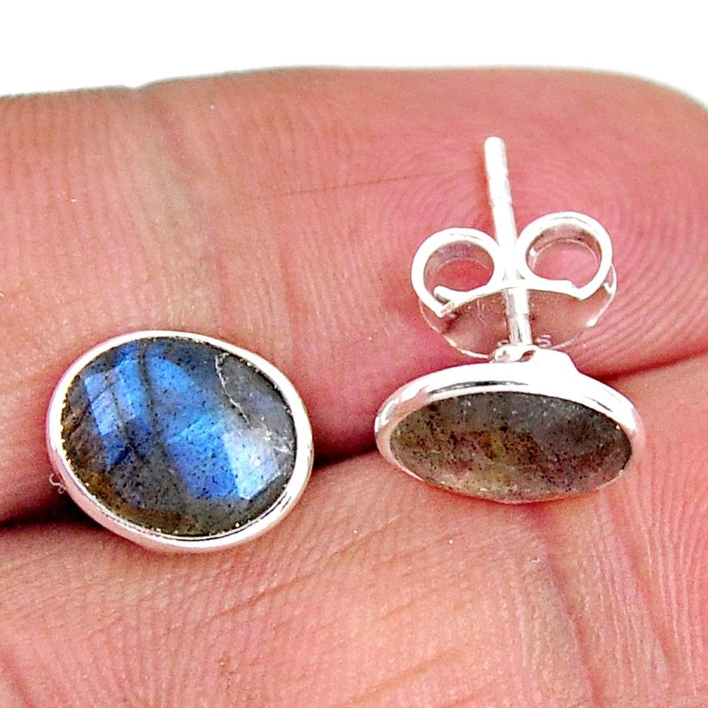 925 sterling silver 6.18cts natural blue labradorite stud earrings jewelry r1169