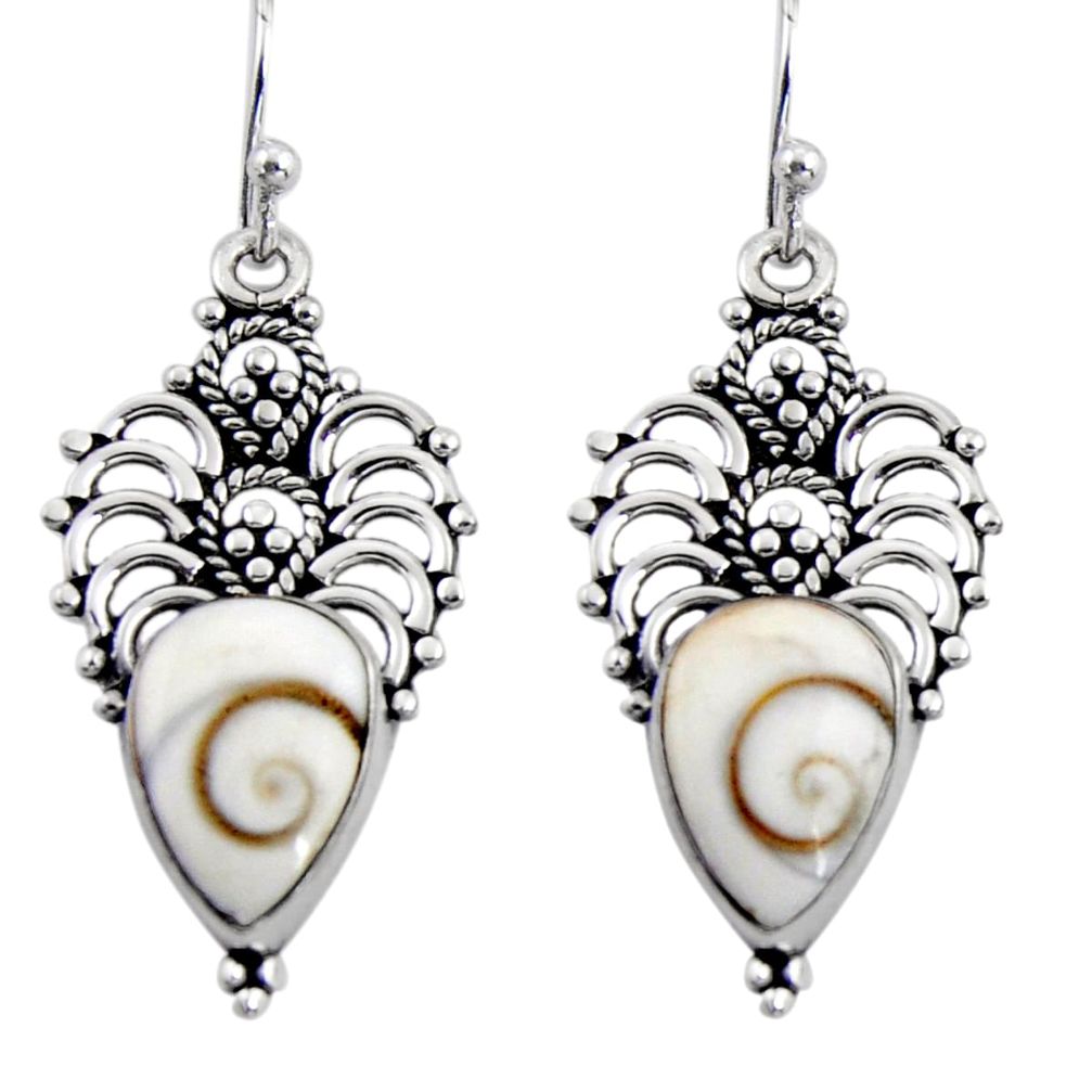 8.42cts natural white shiva eye 925 sterling silver dangle earrings r4608