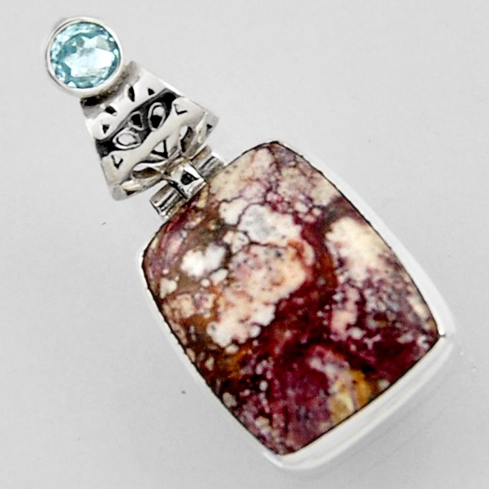 16.54cts natural white wild horse magnesite topaz 925 silver pendant r2332