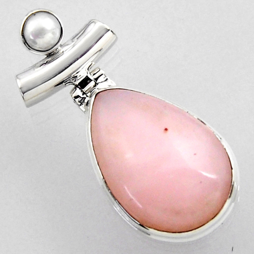 925 sterling silver 15.02cts natural pink opal pearl pendant jewelry r2360