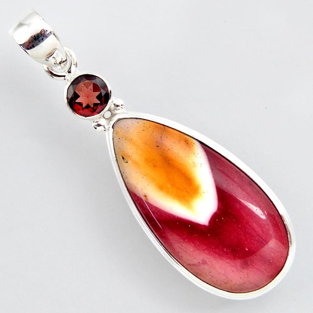 925 sterling silver 19.72cts natural brown mookaite garnet pendant jewelry r2408