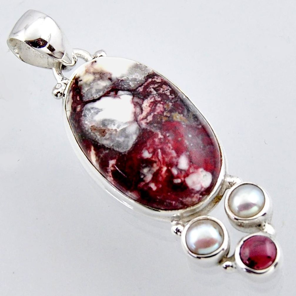 19.72cts natural bronze wild horse magnesite garnet 925 silver pendant r2942