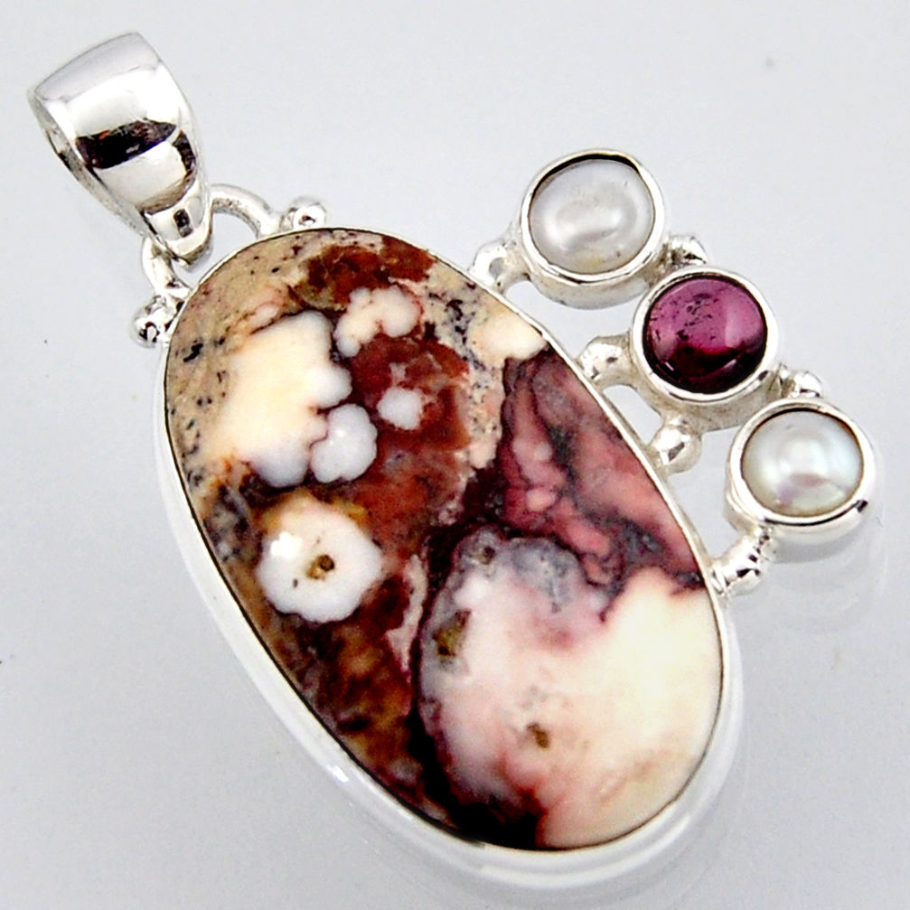 925 silver 20.07cts natural bronze wild horse magnesite red garnet pendant r2943