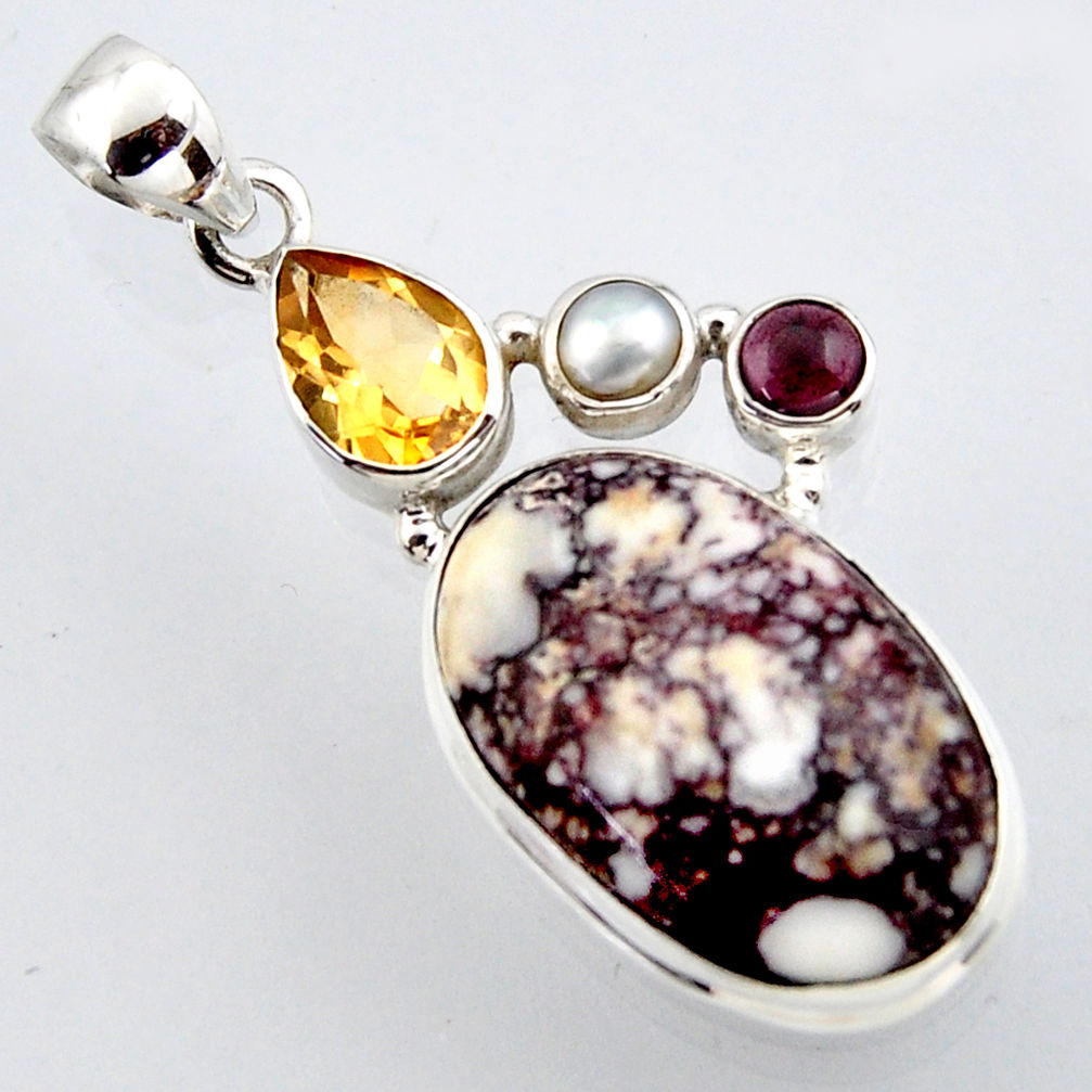 22.59cts natural bronze wild horse magnesite garnet 925 silver pendant r2955