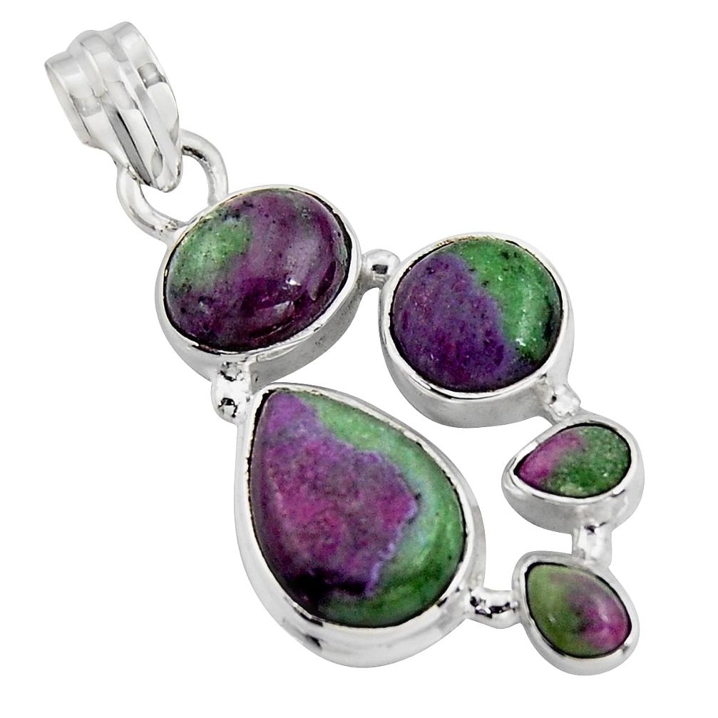 11.22cts natural pink ruby zoisite 925 sterling silver pendant jewelry r4792