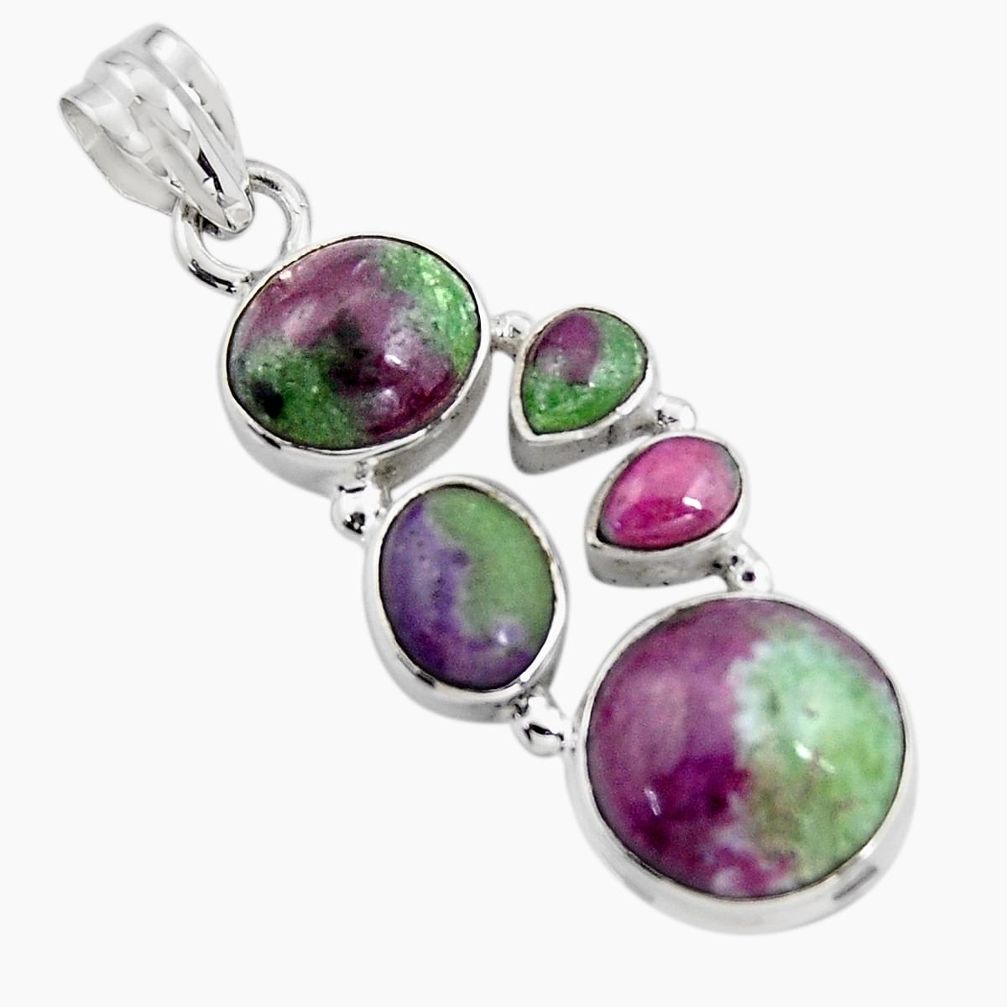 14.21cts natural pink ruby zoisite 925 sterling silver pendant jewelry r4799