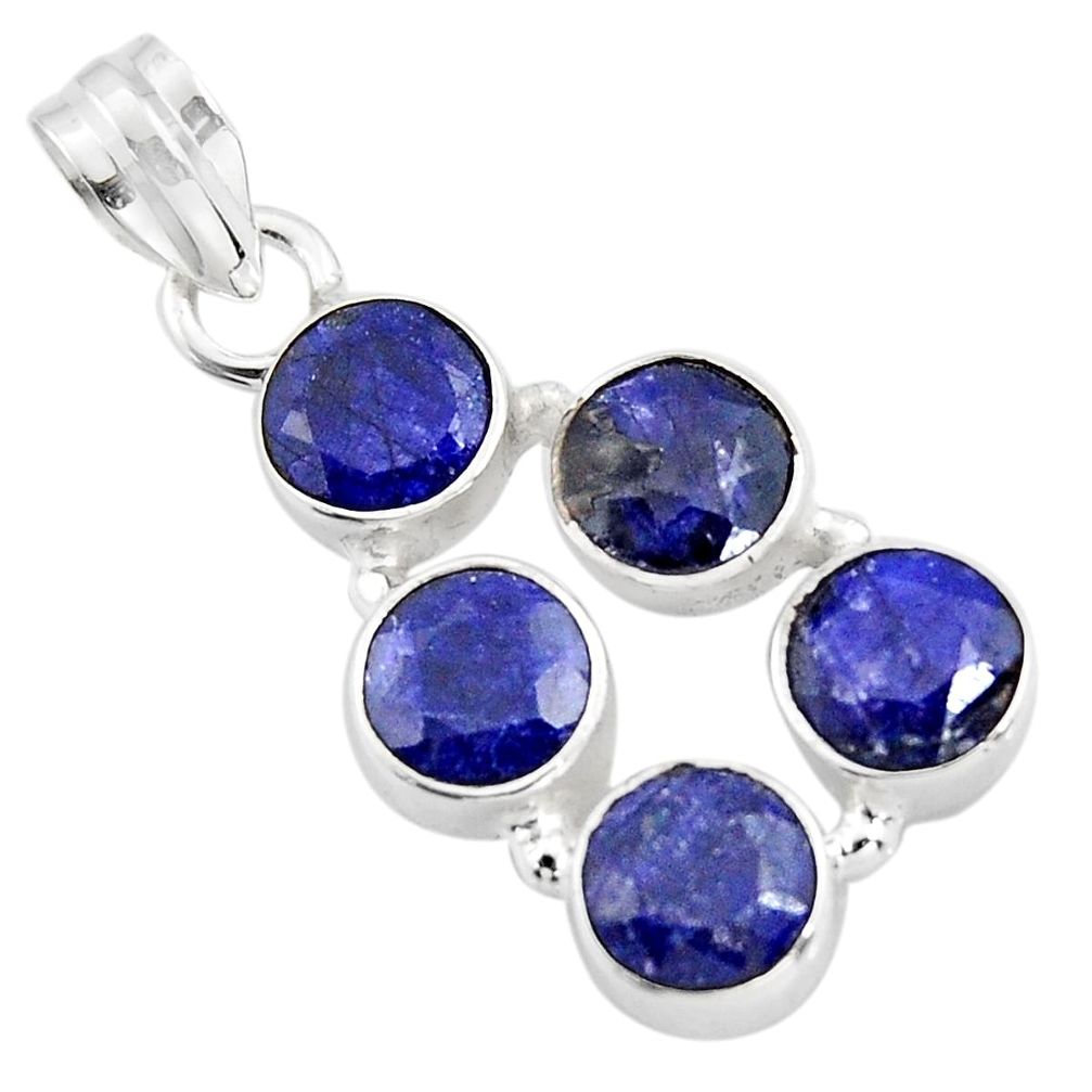9.63cts natural blue sapphire 925 sterling silver pendant jewelry r4802