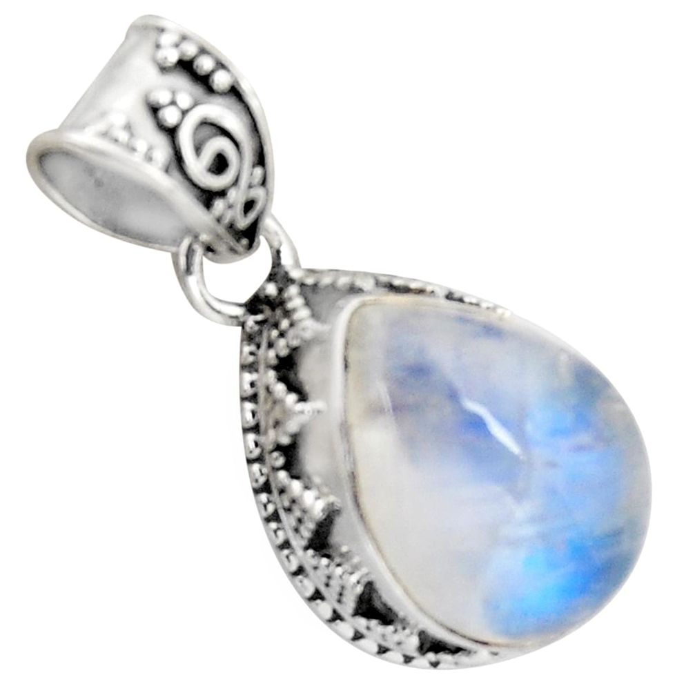 925 sterling silver 10.33cts natural rainbow moonstone pendant jewelry r4840