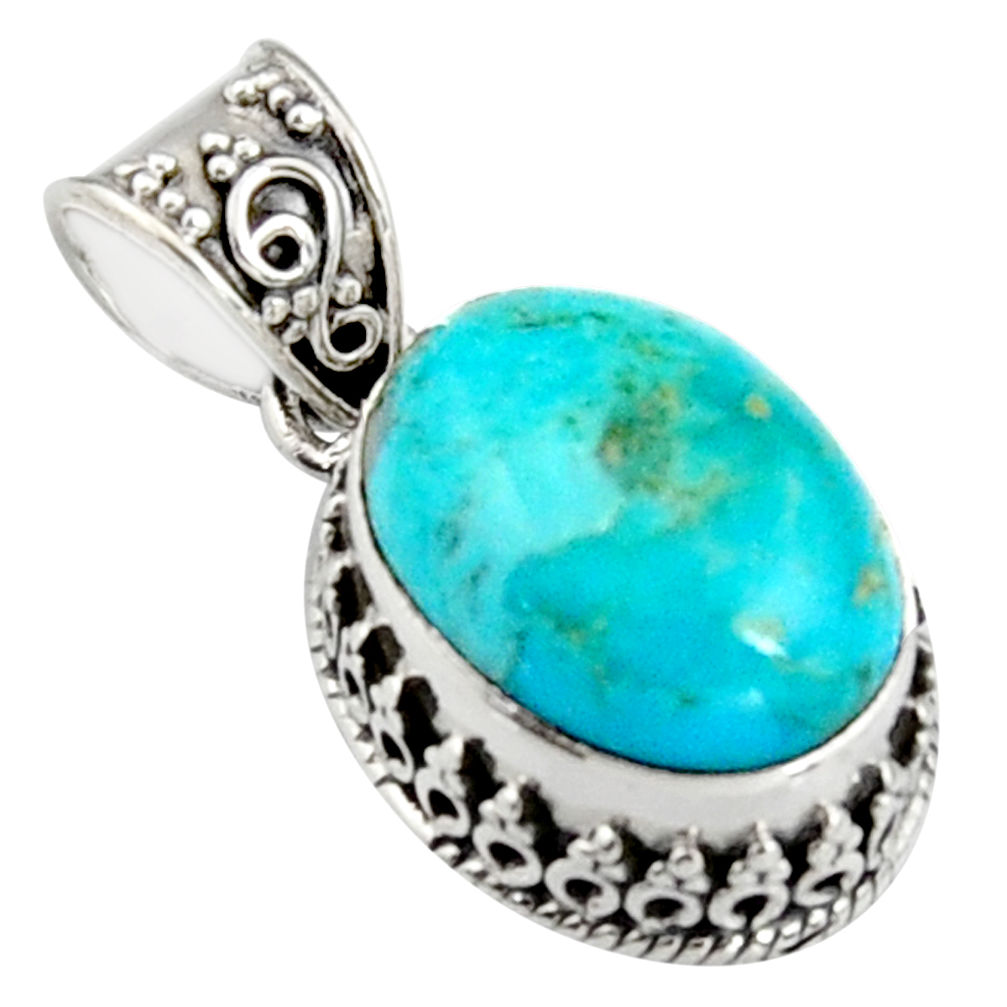 9.63cts green arizona mohave turquoise 925 sterling silver pendant jewelry r4842