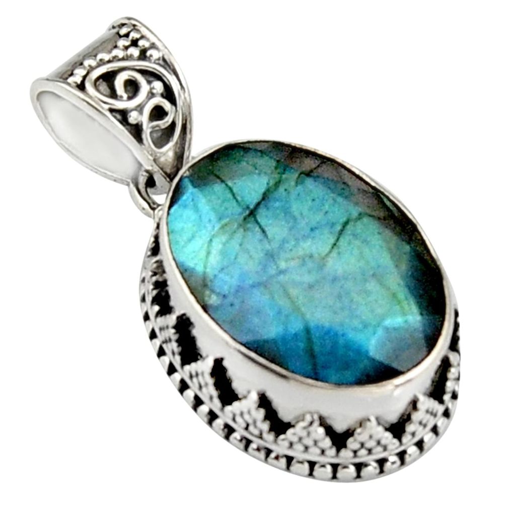 13.65cts natural blue labradorite 925 sterling silver pendant jewelry r4892