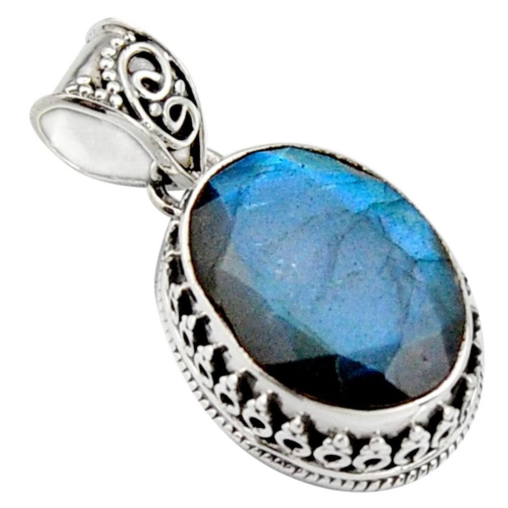 13.36cts natural blue labradorite 925 sterling silver pendant jewelry r4895