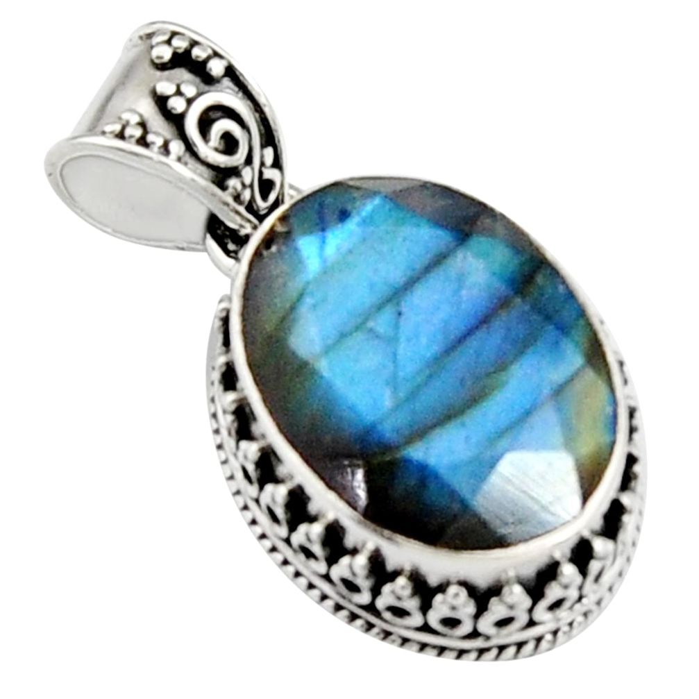 14.61cts natural blue labradorite 925 sterling silver pendant jewelry r4899