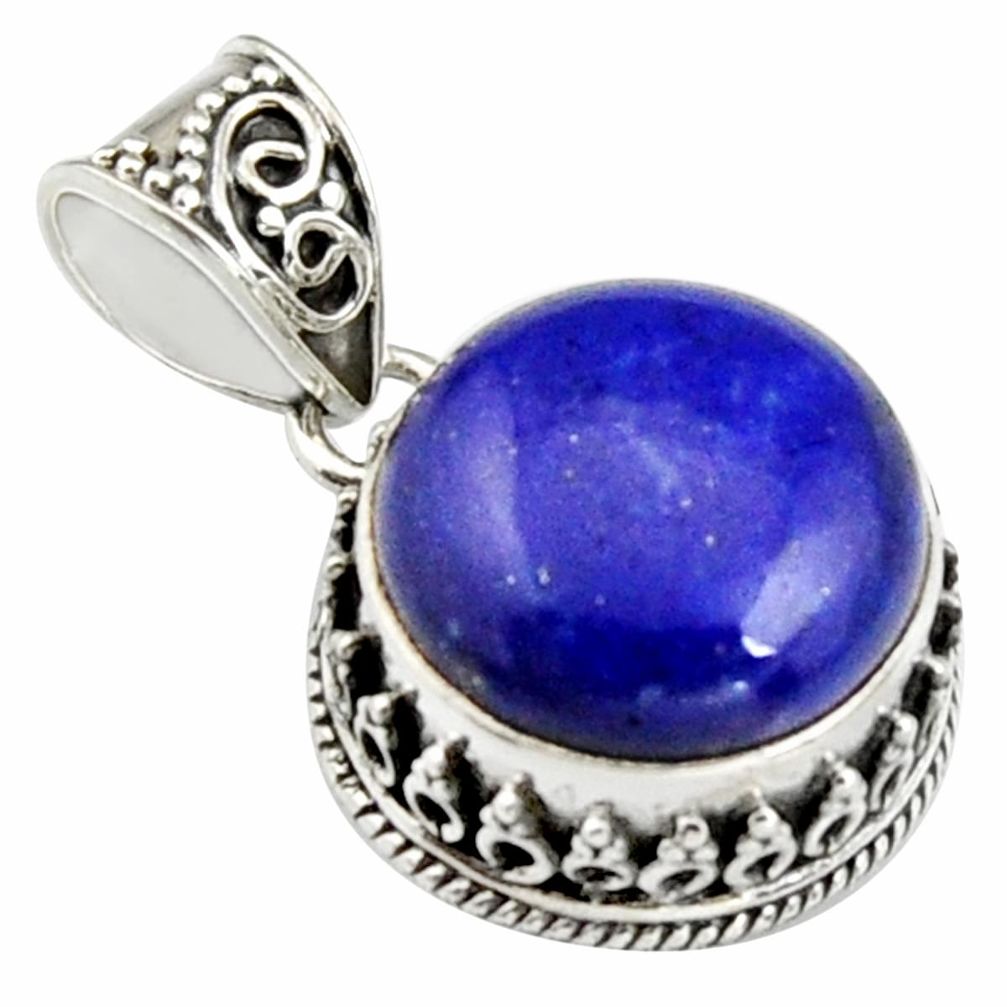 14.21cts natural blue lapis lazuli 925 sterling silver pendant jewelry r4902